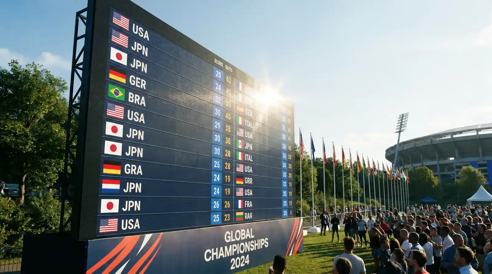 Golf tournament leaderboard showing player positions in a nationality betting context