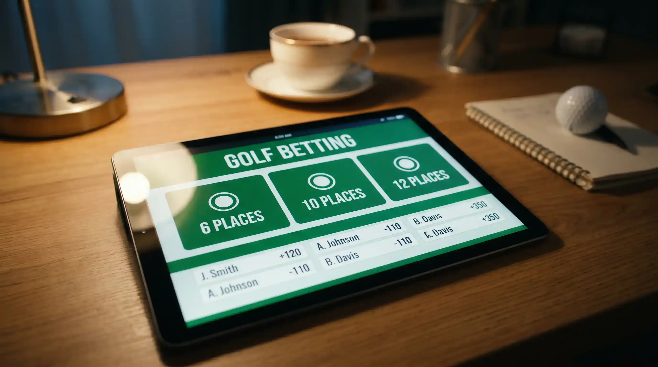 BoyleSports golf betting page with Pick Your Place each-way options