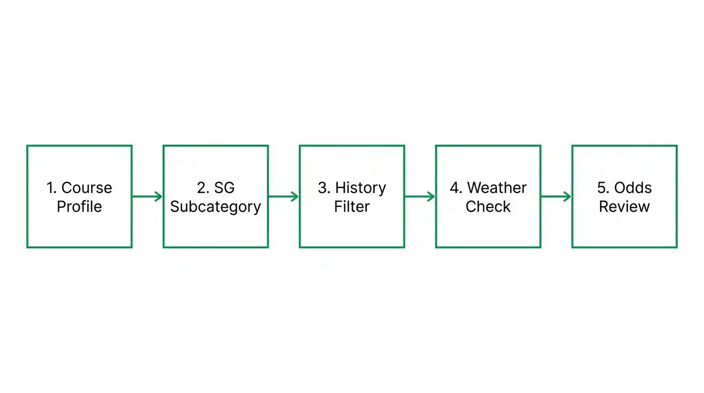 Structured pre-bet workflow checklist for golf course fit analysis