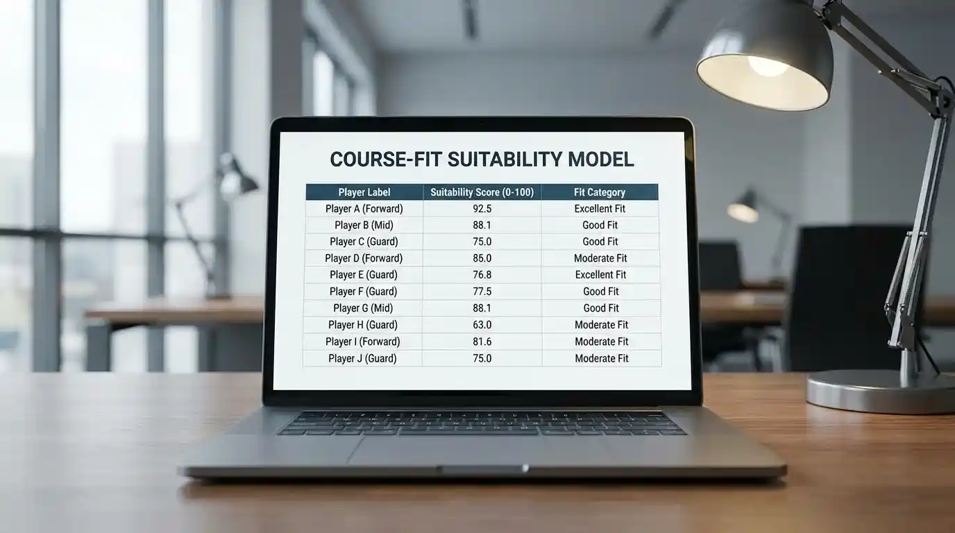 Feature comparison table showing free vs paid options for a golf analytics platform