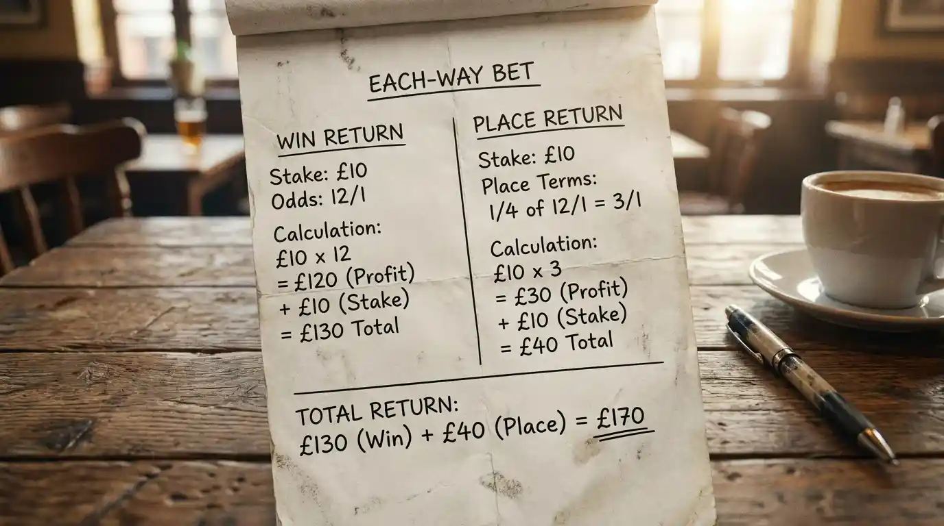 Printed table showing required break-even win percentage at different golf betting odds