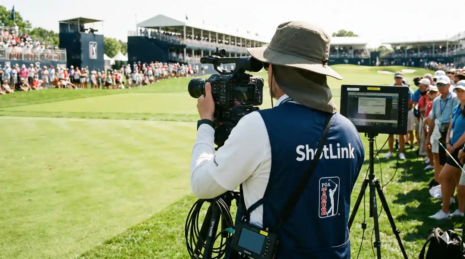 Golf ShotLink data tracking system monitoring ball flight on PGA Tour